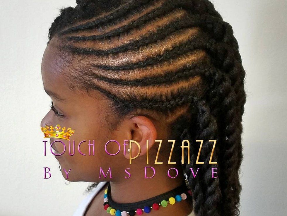 Natural Two Strand Twist and Side Braids
